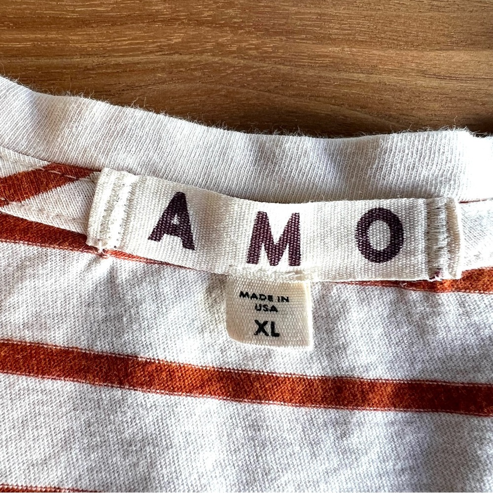 AMO Babe Cotton Striped Cropped Tee Size XL - Picture 5 of 7